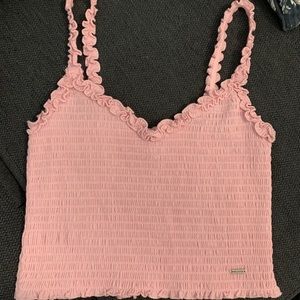 Pink ruffle crop tank top 💕